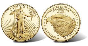 Gold American Type 1 and Type 2 Eagle coins